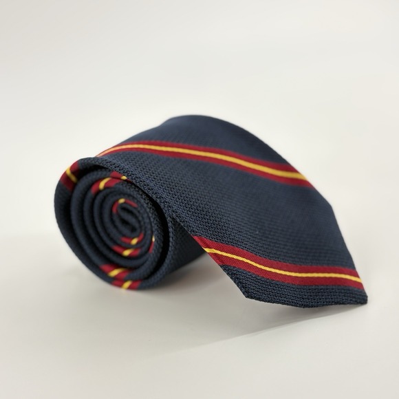 Polo Ralph Lauren Other - Vintage Polo Ralph Lauren Silk Grenadine Repp Stripe Tie Navy Red Gold USA 57"